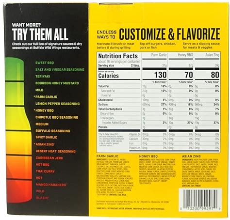Buffalo wild wings nutrition facts - Calorie and Nutrition information for popular products from Buffalo Wild Wings: Popular Items: Beverages, Burgers, Chicken, ...